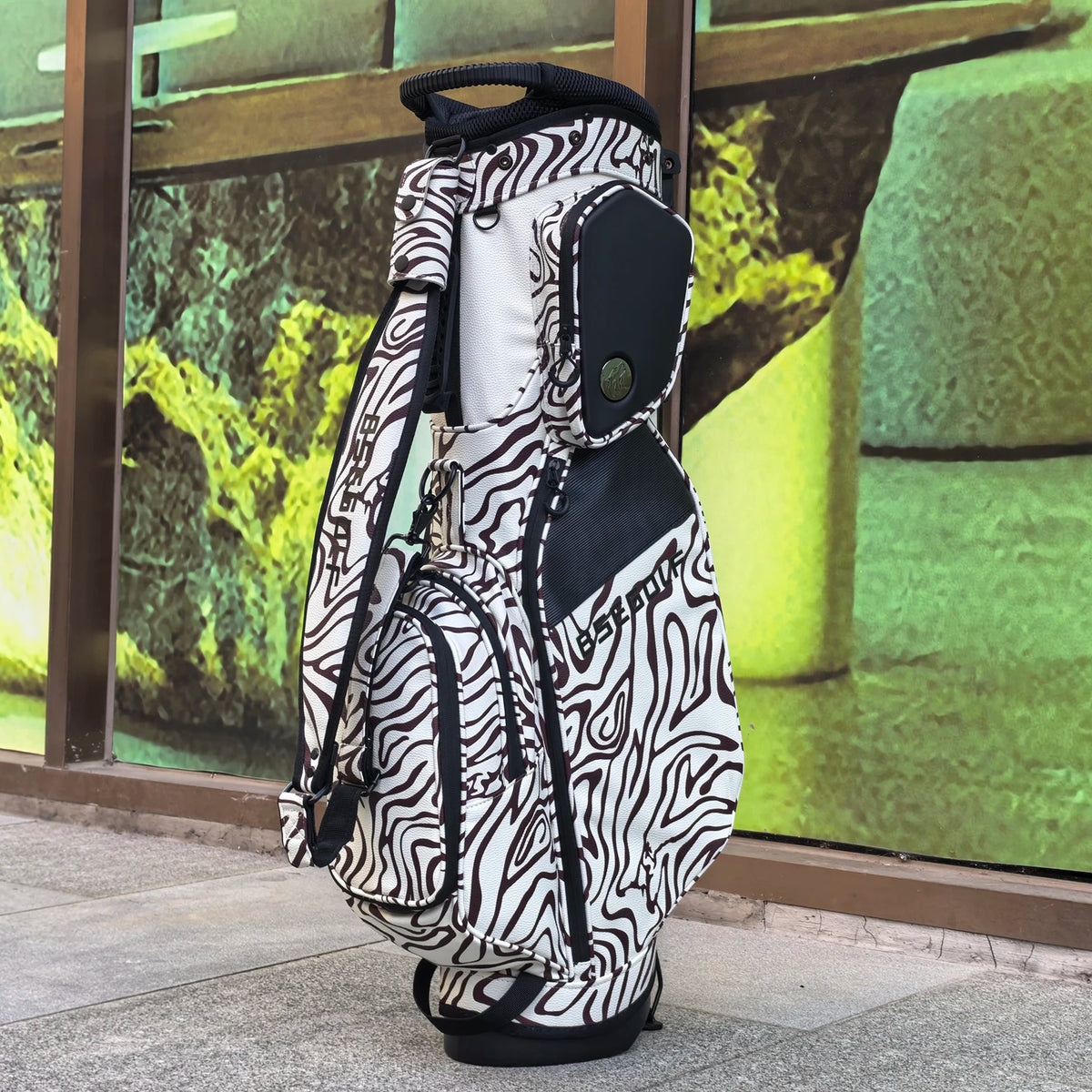 Lightweight Golf Stand Bag 7.5-Inch Small Diameter Full Set of Club Bag 5 Compartments Top Frame High-Quality Synthetic Leather