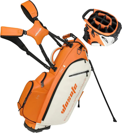 Lightweight Golf Stand Bag for Men & Women PU Material 14/6 Way Dividers 6 Way Top Dual Strap with Stand Feature