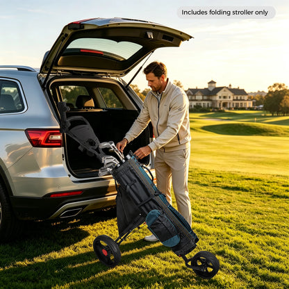 3 Wheel Foldable/Collapsible Golf Push Cart Ultra Lightweight Smallest Folding Size, New-Version Scorecard Holder Umbrella Holder Included