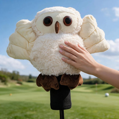 1PC White Owl Plush Golf Wood Headcover Large Size Cartoon Doll Golf Club Head Cover Protector Golf Accessories