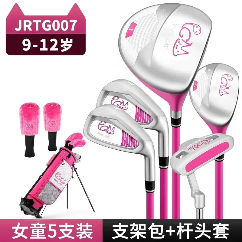 Advanced PGM 3-12 Years Old Kids Golf Club Set Training Wood Iron Swing Putter Bag Children's Boy Girl Beginner's Golf JRTG007