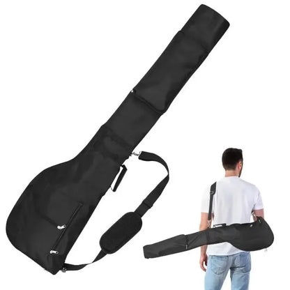 Waterproof Golf Sunday Bag Nylon Foldable Carry Travel Case with Adjustable Strap, Holds 8-10 Clubs, 3 Pockets, Padded Shoulder