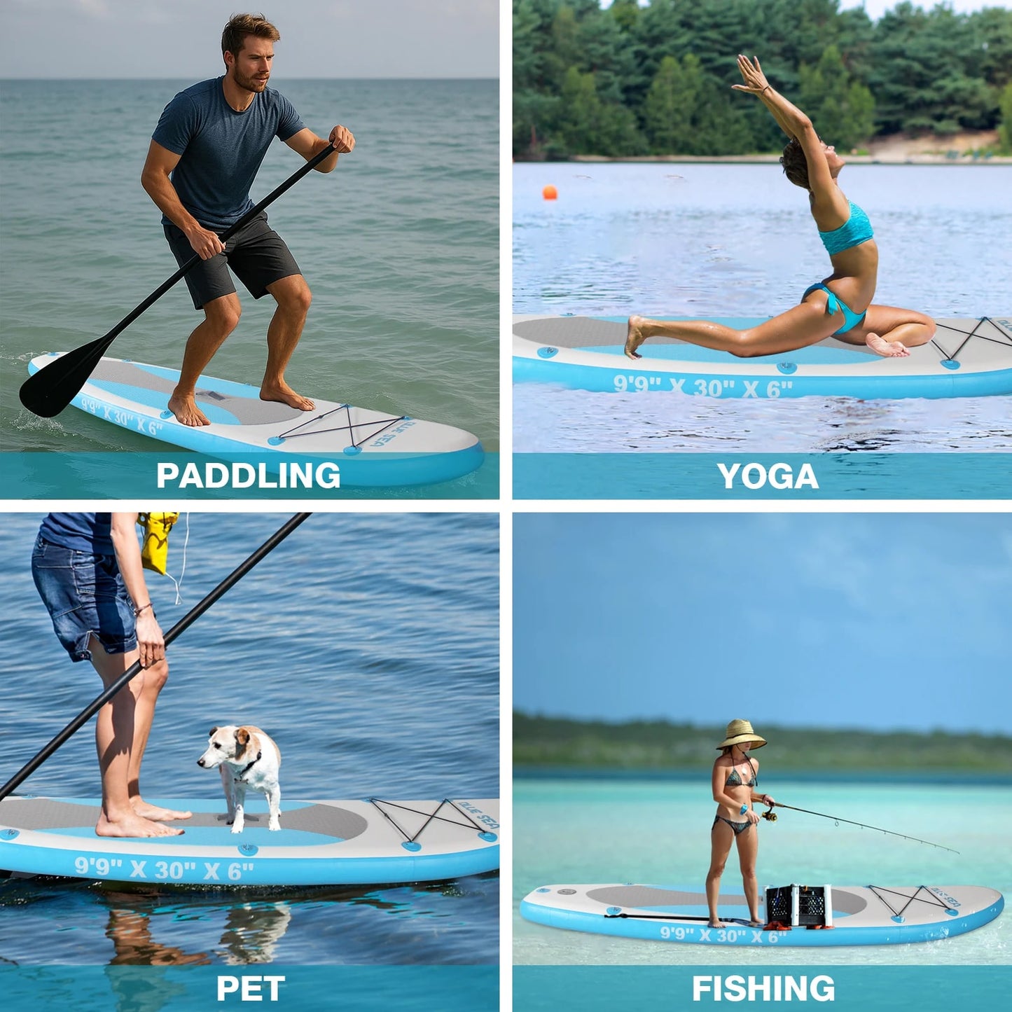 Inflatable Stand Up Paddle Board (SUP) | Versatile Yoga Paddle Board | Premium Accessories Included | For All Adult Skill Levels