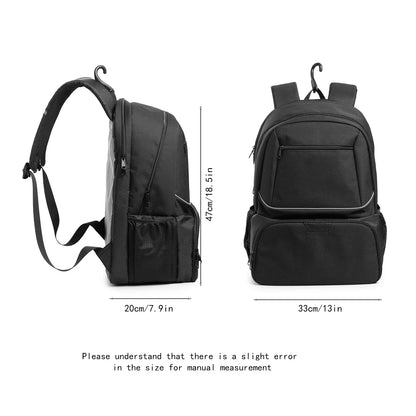 Large Capacity Tennis Backpack Sports Racket Pack Holds 1-2 Tennis Rackets Outdoor Badminton Bag With Shoe Pocket Black Pink
