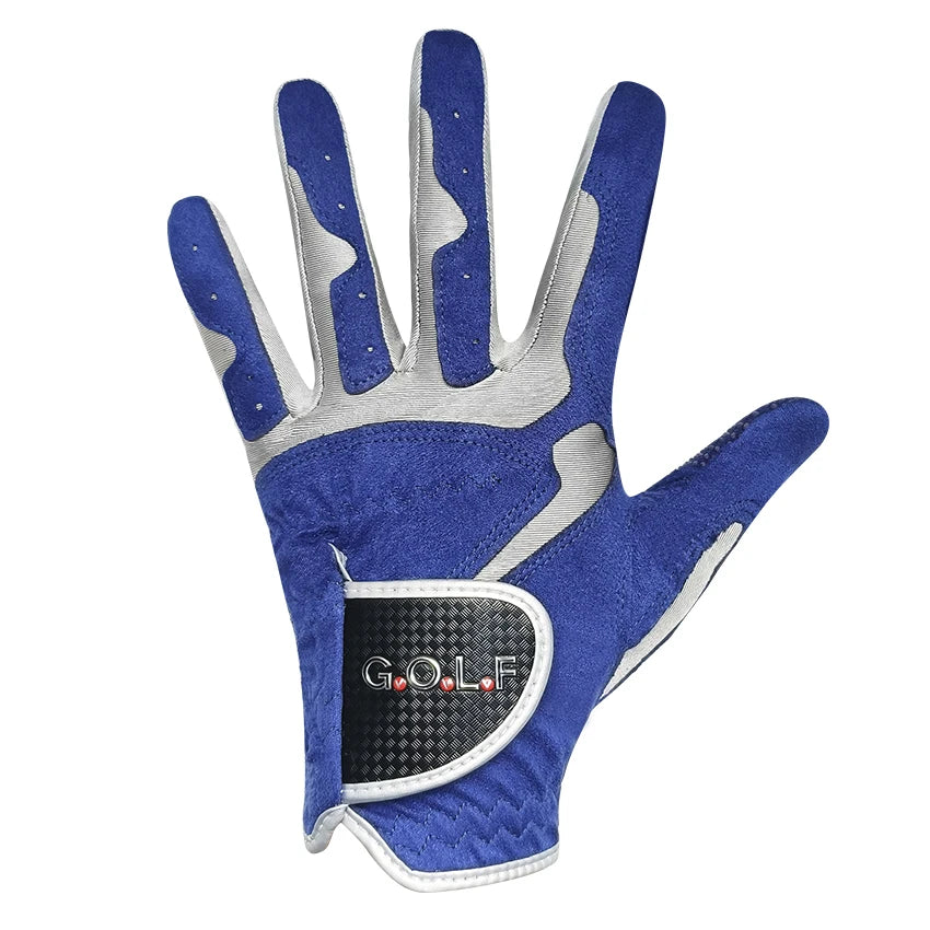 Men's Golf Glove One Pc Pair 2 Color Options Improved Grip System Cool Comfortable Blue White Color Left Right Hand NEW