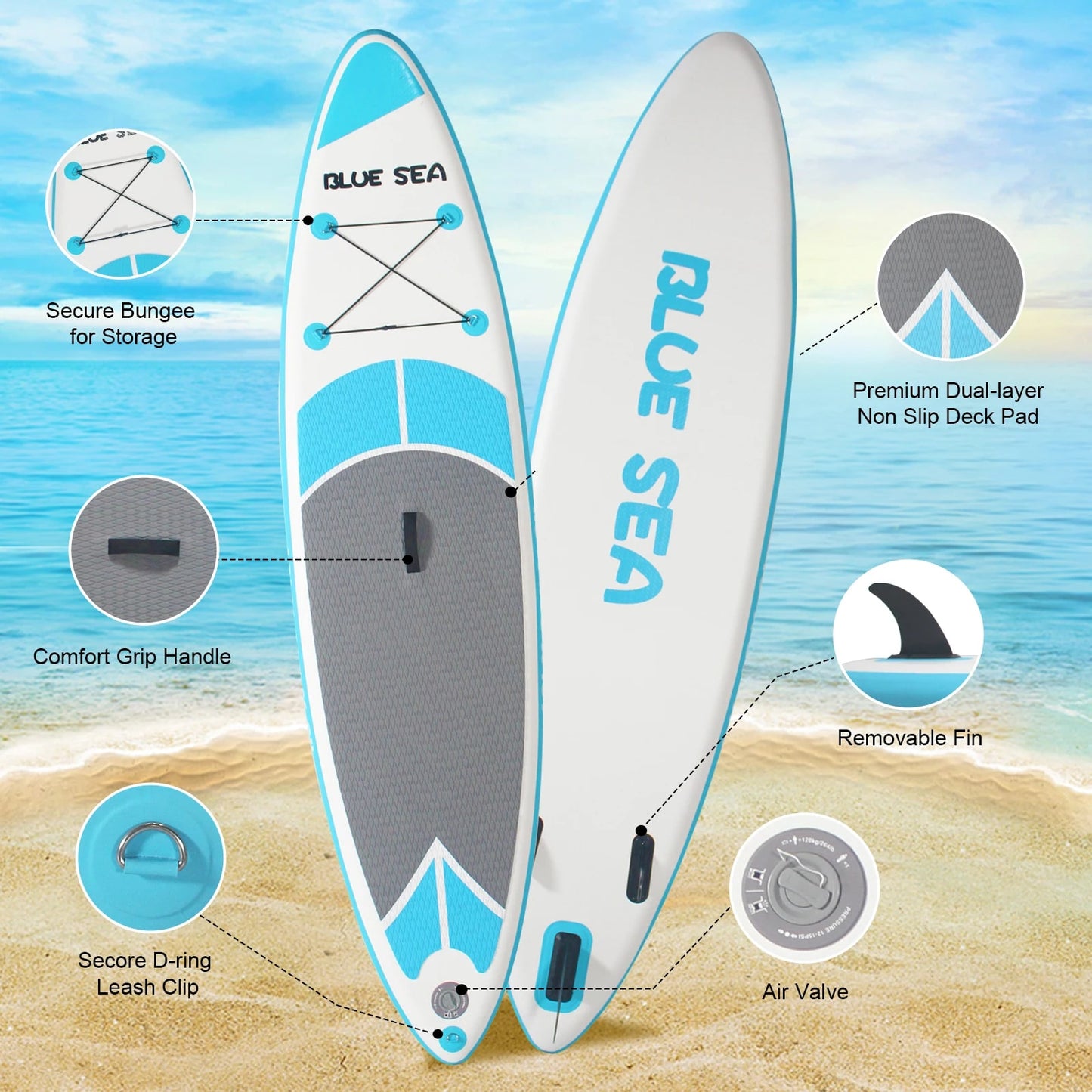 Inflatable Stand Up Paddle Board (SUP) | Versatile Yoga Paddle Board | Premium Accessories Included | For All Adult Skill Levels