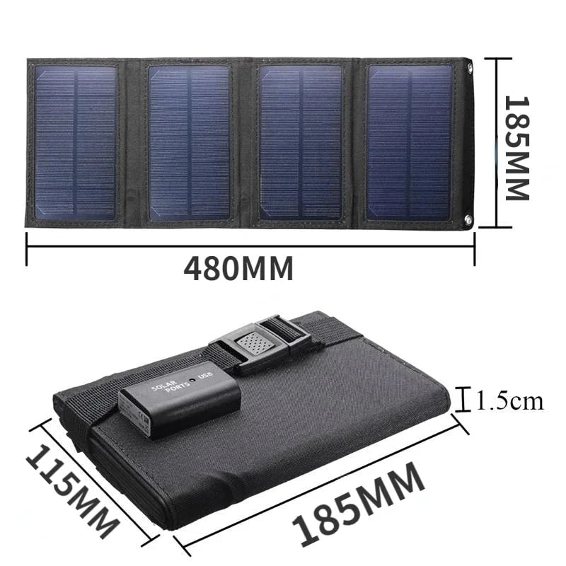 70/40W Foldable Solar Panel | 5V USB Portable Battery Charger For Cell Phone | Outdoor Waterproof Power Bank | For Camping Accessories