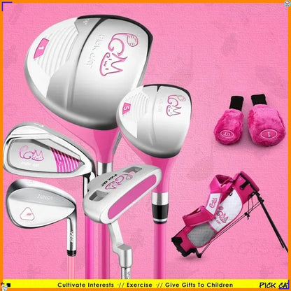 Kids Golf Club Set for 3‑12 Years Old Boys Girls Graphite Shaft Junior Beginner Training Kit Wood Iron Putter with Golf Bag Gift