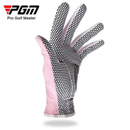1 pairs Women Golf Gloves Soft Breathable PU Leather with Non-Slip Particle Outdoor Sports Wholesale Accessories