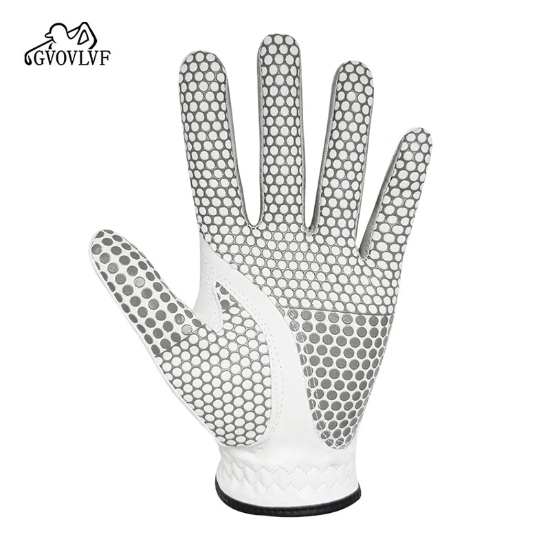 Golf Gloves Leather White Breathable Gloves On Both Sides Non Slip Soft And Comfortable Gift For Golfers