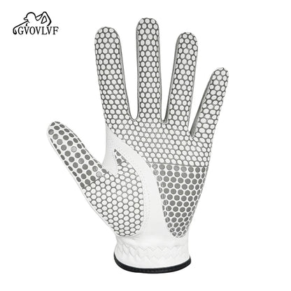 Golf Gloves Leather White Breathable Gloves On Both Sides Non Slip Soft And Comfortable Gift For Golfers