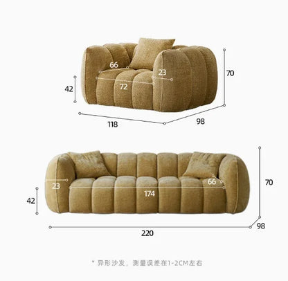 Pumpkin sofa Hotel & Beauty Salon Rest Area Sofa Compressed Pumpkin Fabric Set Full Sponge Cross-Border Vacuum Compressed Box