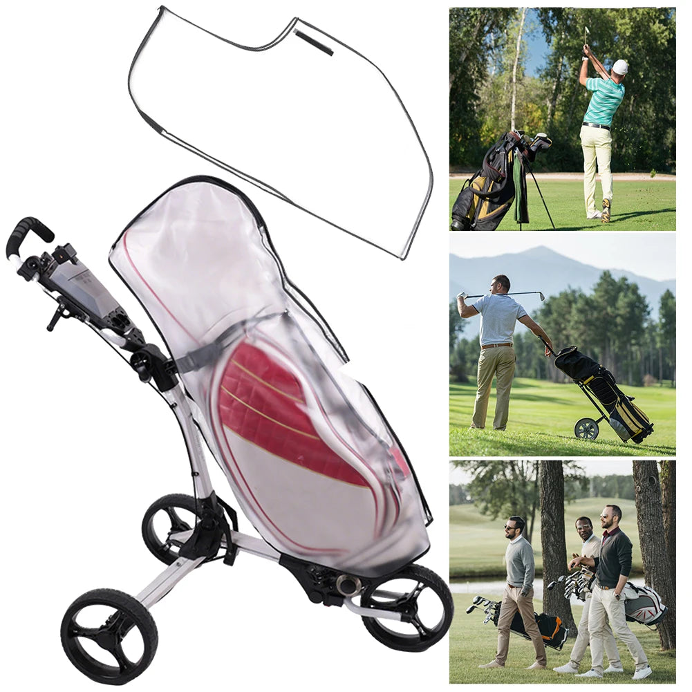 PVC Golf Bag Rain Cover with Hood Clear Golf Cart Travel Bag Golf Bag Protector Golf Trolley Rain Bag Outdoor Sporting Supplies