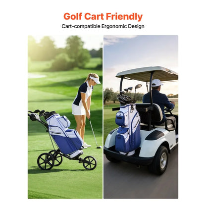 Golf Cart Bag, 15 Way Top Divider Organizer, Golf Club Bag with Full-length Divider, Storage Pockets, Ergonomic Shoulder Strap,