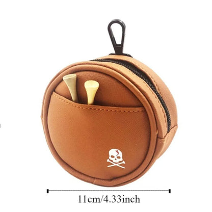 Leather Golf Waist Bag 4 Balls Capacity Protective Golf Storage Case Tee Holder Multi-function Golf Ball Storage Clip Men/Women