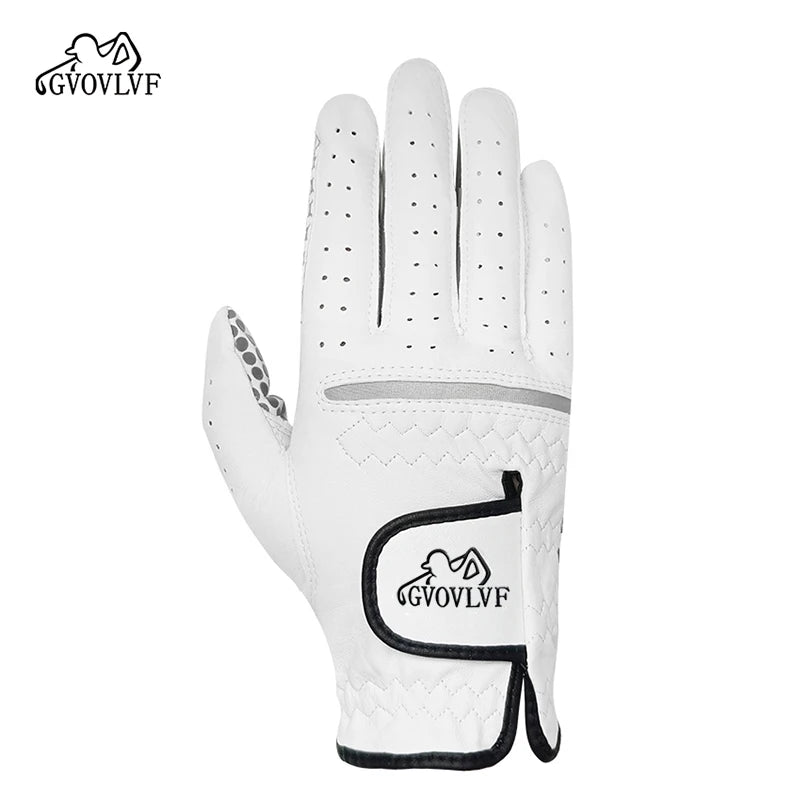 Golf Gloves Leather White Breathable Gloves On Both Sides Non Slip Soft And Comfortable Gift For Golfers