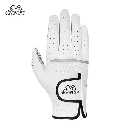 Golf Gloves Leather White Breathable Gloves On Both Sides Non Slip Soft And Comfortable Gift For Golfers
