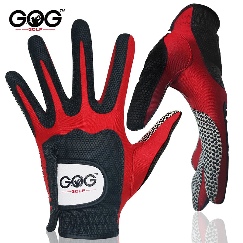 1pc Golf Gloves PU Leather Superelasticity Magic Gloves 2 Colour Blue Red For Men Schoolboy Gentleman For Game Ball New