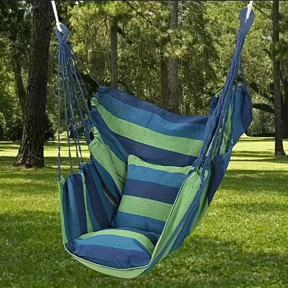 1pc Folding Hammock | Anti Rollover And Anti Slip | Outdoor Hammock Chair |  Canvas Leisure Swing Chair