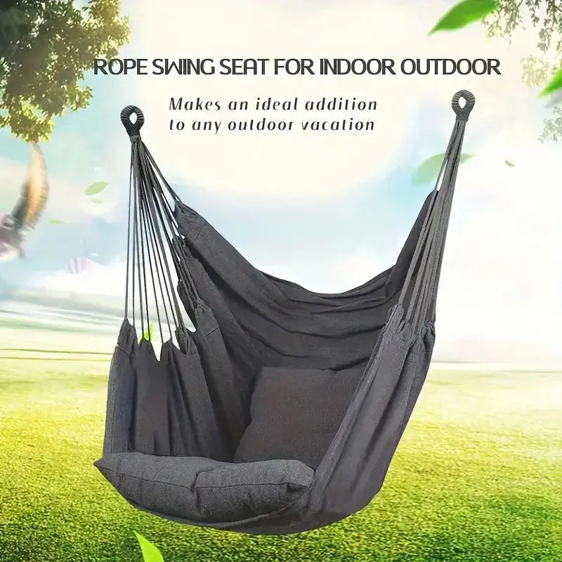 1pc Folding Hammock | Anti Rollover And Anti Slip | Outdoor Hammock Chair |  Canvas Leisure Swing Chair