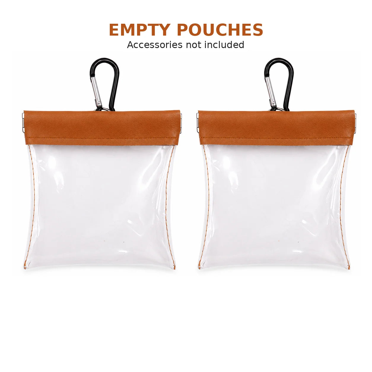 Clear PVC Golf Tee Pouch Portable Self Closing Storage Bag with Hanging Hook for Golf Course Practice Golf Bag Organization