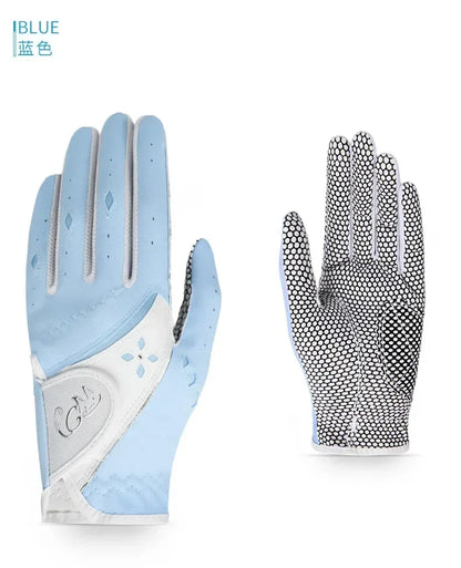 1 pairs Women Golf Gloves Soft Breathable PU Leather with Non-Slip Particle Outdoor Sports Wholesale Accessories