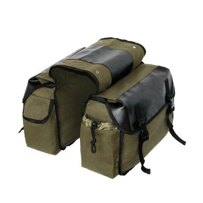 Motorbike Large Capacity Saddle Bag Motorcycle Riding Travel Canvas Waterproof Panniers Box Side Tools Bag Pouch