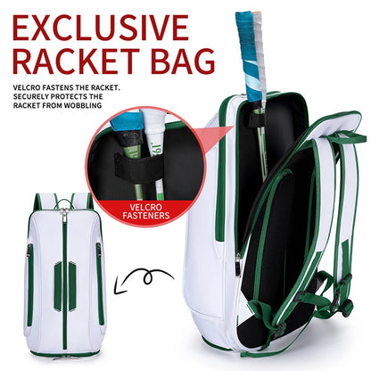 1PCS Tennis Backpack Tennis Bag for Women Men - Tennis Bag Holds 2 Rackets, Badminton Squash, Pickleball Paddles Balls