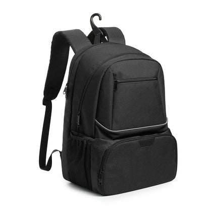 Large Capacity Tennis Backpack Sports Racket Pack Holds 1-2 Tennis Rackets Outdoor Badminton Bag With Shoe Pocket Black Pink