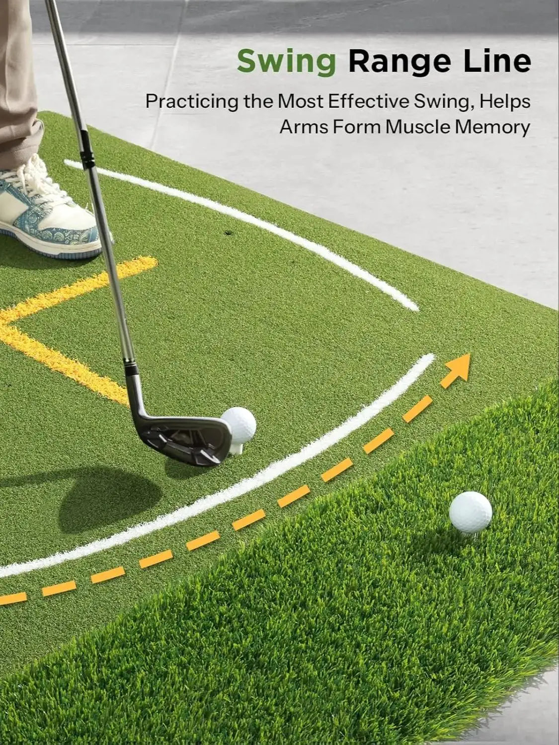 Multifunctional Golf Swing Mat with Long And Short Grass Combination Teaching Aids Crossline Indoor And Outdoor Ball Mat