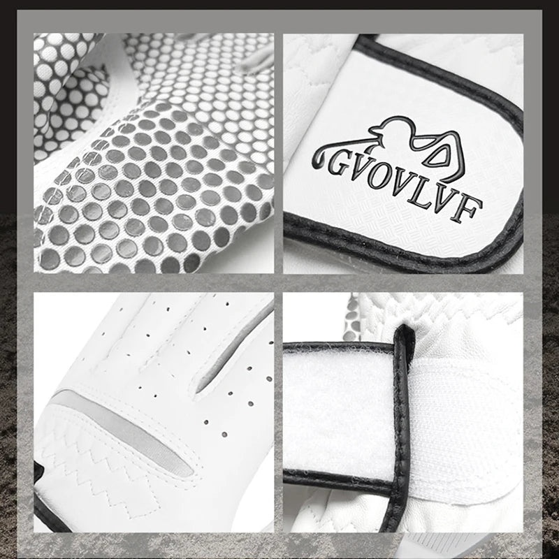 Golf Gloves Leather White Breathable Gloves On Both Sides Non Slip Soft And Comfortable Gift For Golfers