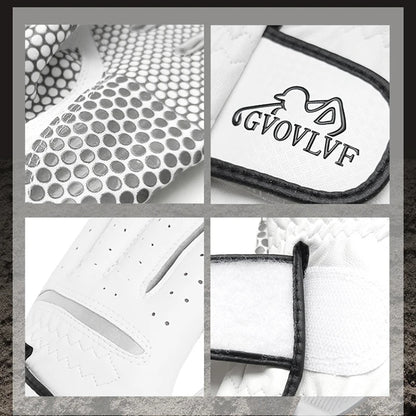 Golf Gloves Leather White Breathable Gloves On Both Sides Non Slip Soft And Comfortable Gift For Golfers
