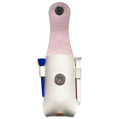 Sports Bag Mini Golf Ball Waist Bag PU Leather 2 Balls Golf Belt Bag Storage Case Metal Buckle Golf Ball Container Waist Carry