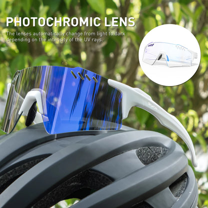 SCVCN Red Photochromic Sunglasses Cycling Glasses Sports for Men Mountain Bike Road Bicycle Eyewear Fashion Goggles MTB UV400