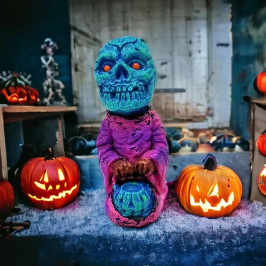 Halloween Party Horror Decoration Ornament Pumpkin Ghost Resin Sculpture Outdoor Courtyard Garden Haunted House Ghost Ornament
