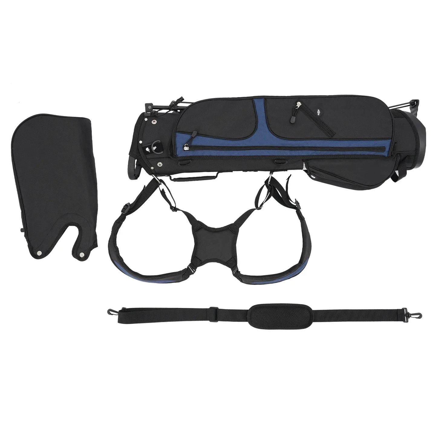 Golf Club Stand Bag with 3 Dividers 5 Pockets, Waterproof Nylon Adjustable Legs for Stability, Lightweight for Men and Women