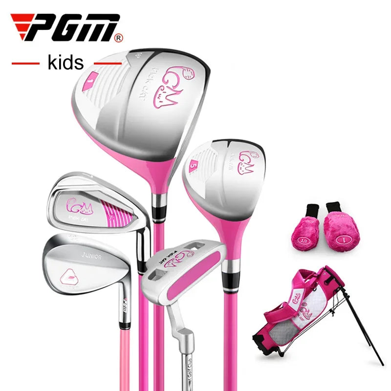 Kids Golf Club Set for 3‑12 Years Old Boys Girls Graphite Shaft Junior Beginner Training Kit Wood Iron Putter with Golf Bag Gift