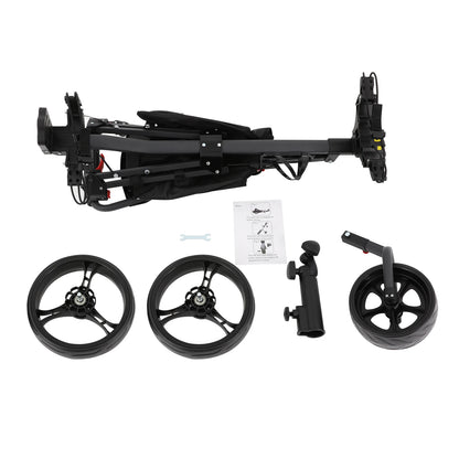 3 Wheel Foldable/Collapsible Golf Push Cart Ultra Lightweight Smallest Folding Size, New-Version Scorecard Holder Umbrella Holder Included