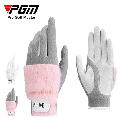 PGM Autumn And Winter Golf Gloves Women's Plush Thickened Plush Warm Gloves Two Hand Set