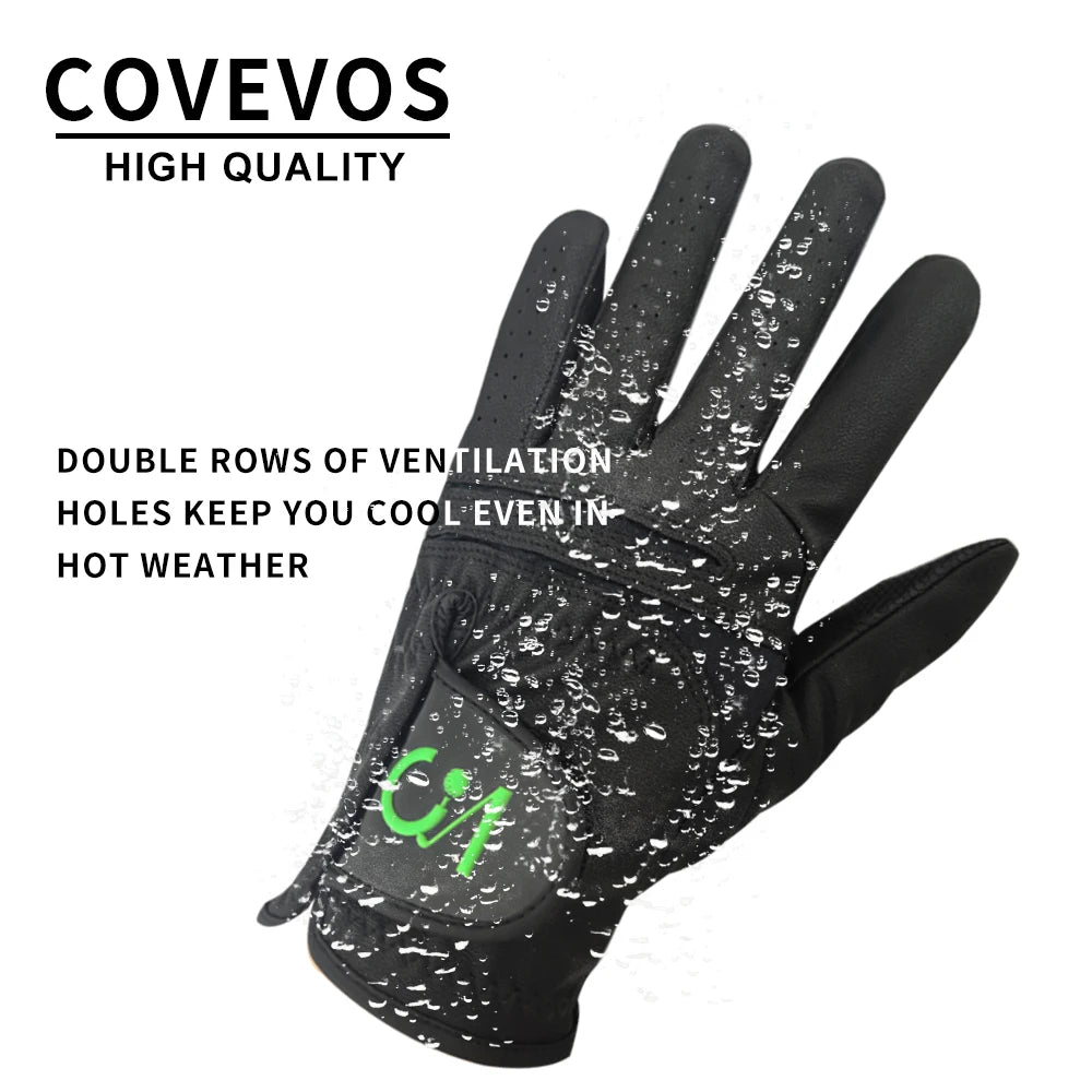 1 PU Leather High Performance Golf Glove All Weather - Black - Left/Right