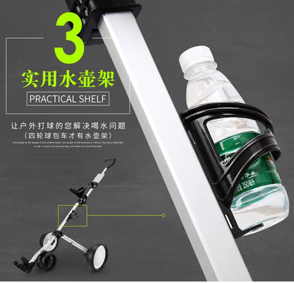 Aluminum Golf Push Cart,4-Wheel  Lightweight Smooth Roll, Compact Fold for Course Transport and Storage, Ergonomic Handle