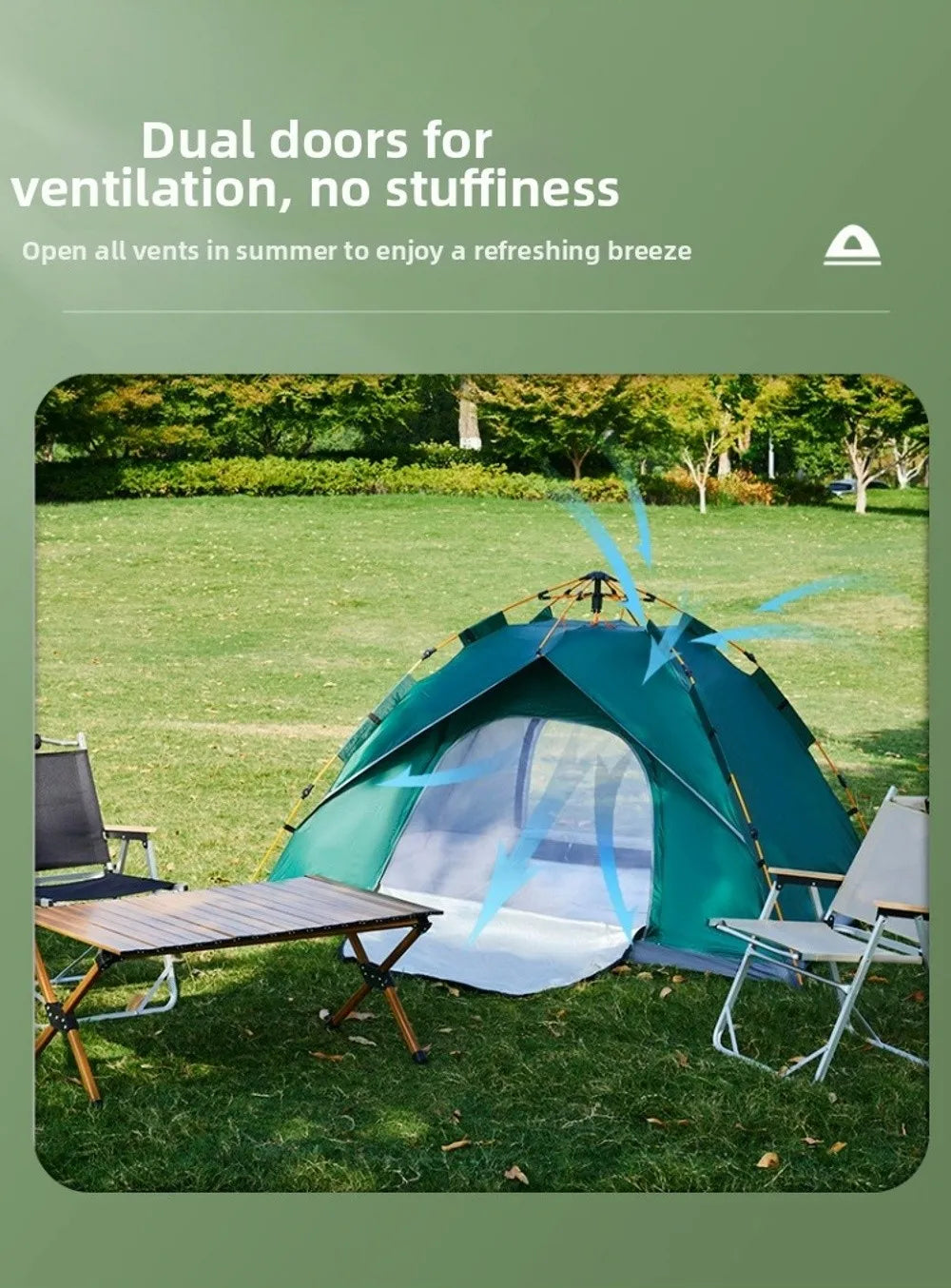 Portable Outdoor Automatic Tent 2/3~4 Person Easy Instant Setup Camping Tent Multistyles Backpacking Tent