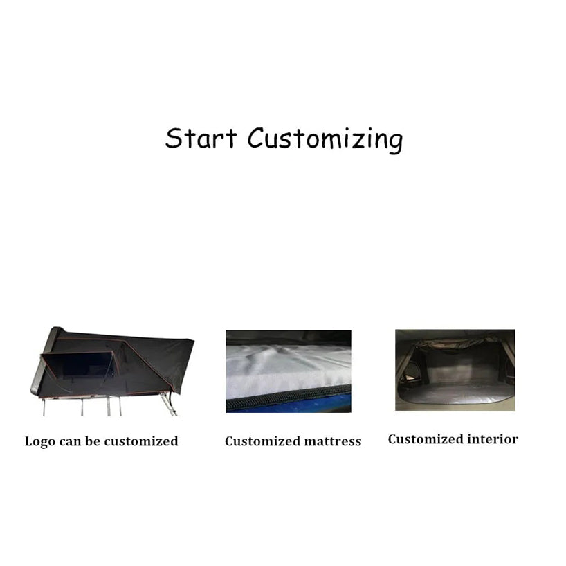 3-4 PERSON TENT Aluminum Hard Shell Roof Tent | Outdoor Camping & Pickup Truck Flip-Top Roof Tent