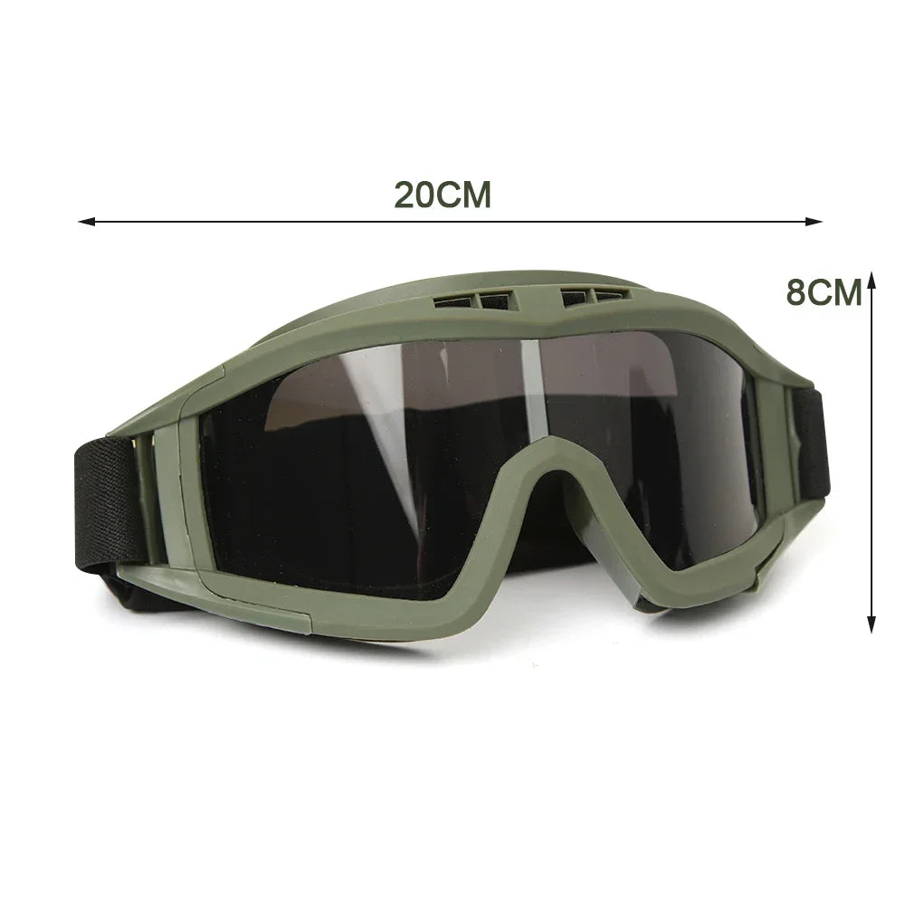 Outdoor tactical glasses, desert locust military fan goggles, dust-proof shooting, motorcycle CS shock resistant sports glasses