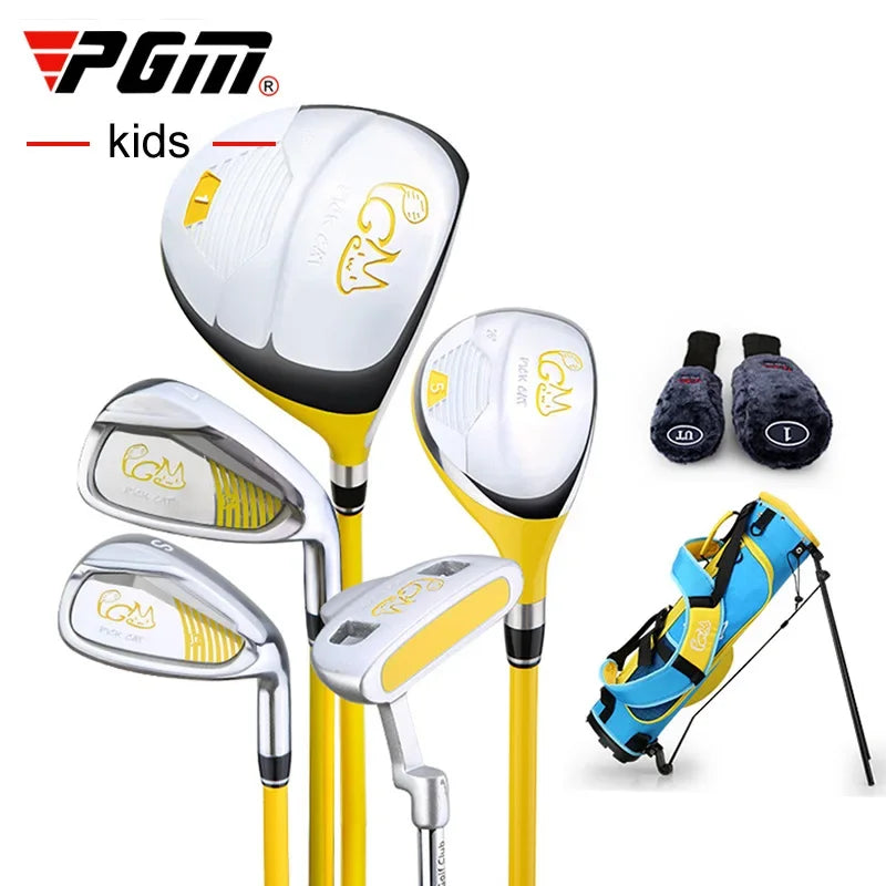Kids Golf Club Set for 3‑12 Years Old Boys Girls Graphite Shaft Junior Beginner Training Kit Wood Iron Putter with Golf Bag Gift