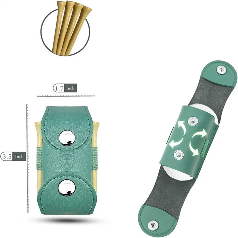 Waist Golf Bag with Metal Buckle, Mini Ball Storage Bag with PU Leather Golf Strap, Golf Accessory Bag