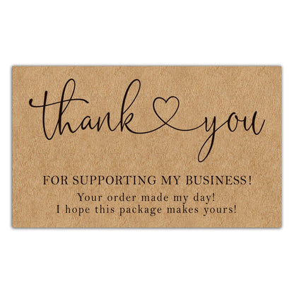 30pcs Natural Kraft Paper Thank You Card Enterprise Store Business Thank You Order Card Wholesale Custom Gift Decoration Card