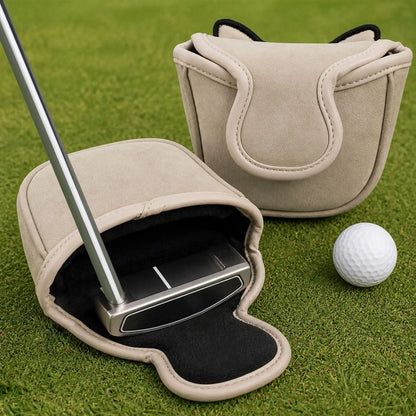 Cute Cat Embroidery Golf Headcover Driver Fairway Wood Hybrid Mallet Putter Golf Cover PU Waterproof Plush Inner Golf Protection