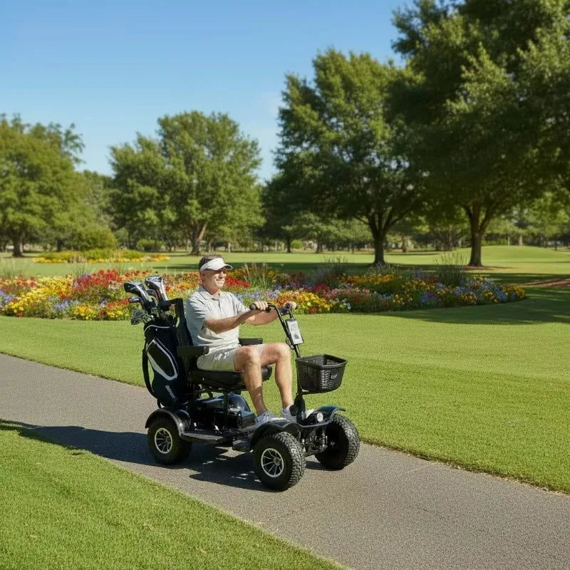 Foldable Single Seat Lithium Battery Four-wheel Walker Golf Cart Golf Cart