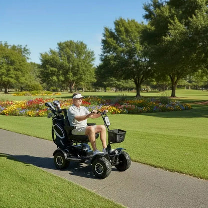 Foldable Single Seat Lithium Battery Four-wheel Walker Golf Cart Golf Cart